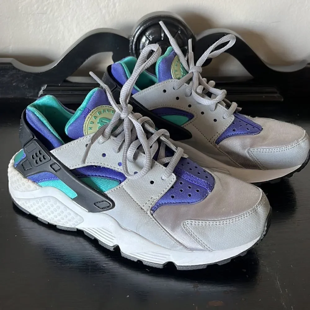 Nike Air Huarache Gray/aqua [634835-008] Women Sneakers